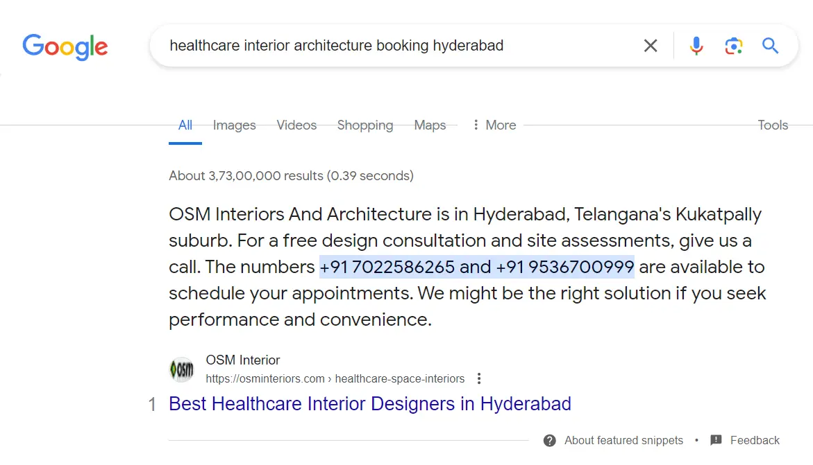 Healthcare Interior Architecture Booking Hyderabad