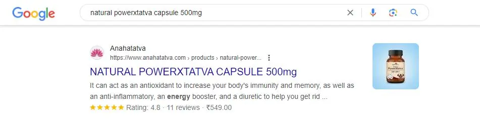 Natural Powerxtatva Capsule 500mg