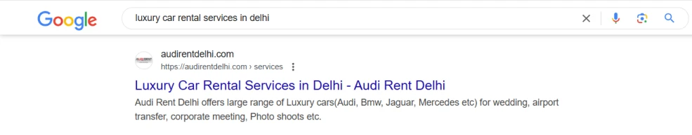 1. Luxury Car Rental Services In Delhi