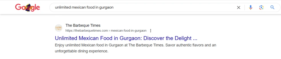 4. Unlimited Mexican Food In Gurgaon