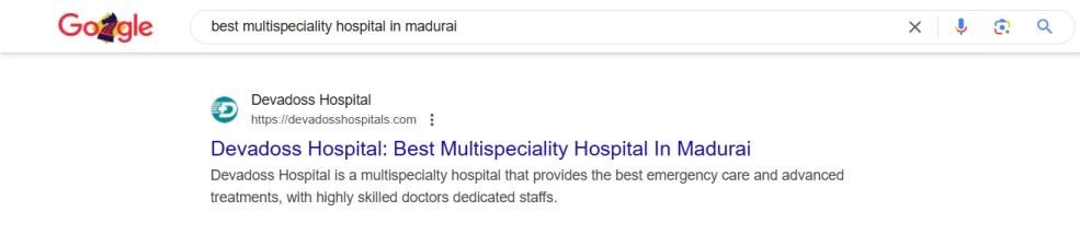 1. Best Multispeciality Hospital In Madurai